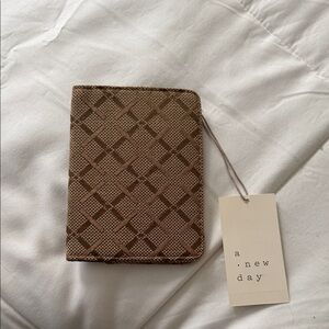a new day Brown Textured Geometric Passport Holder
